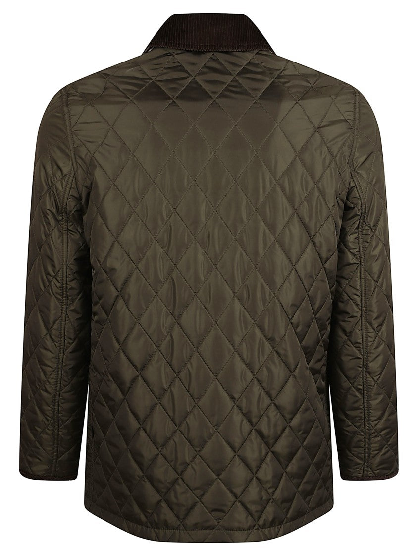 Burberry Quilted Coat With Corduroy Collar