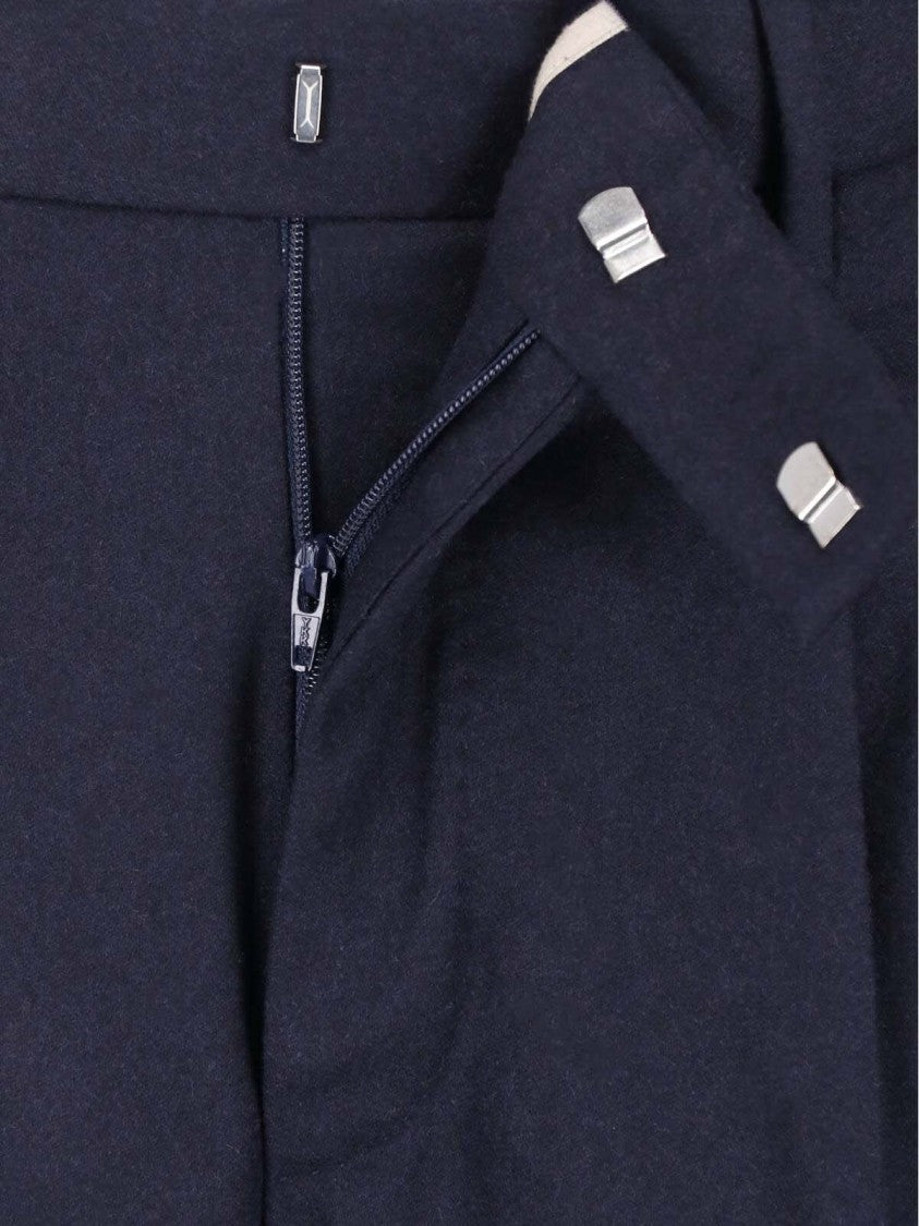 Pt Torino Black Straight-Leg Virgin Wool-Cashmere Trousers