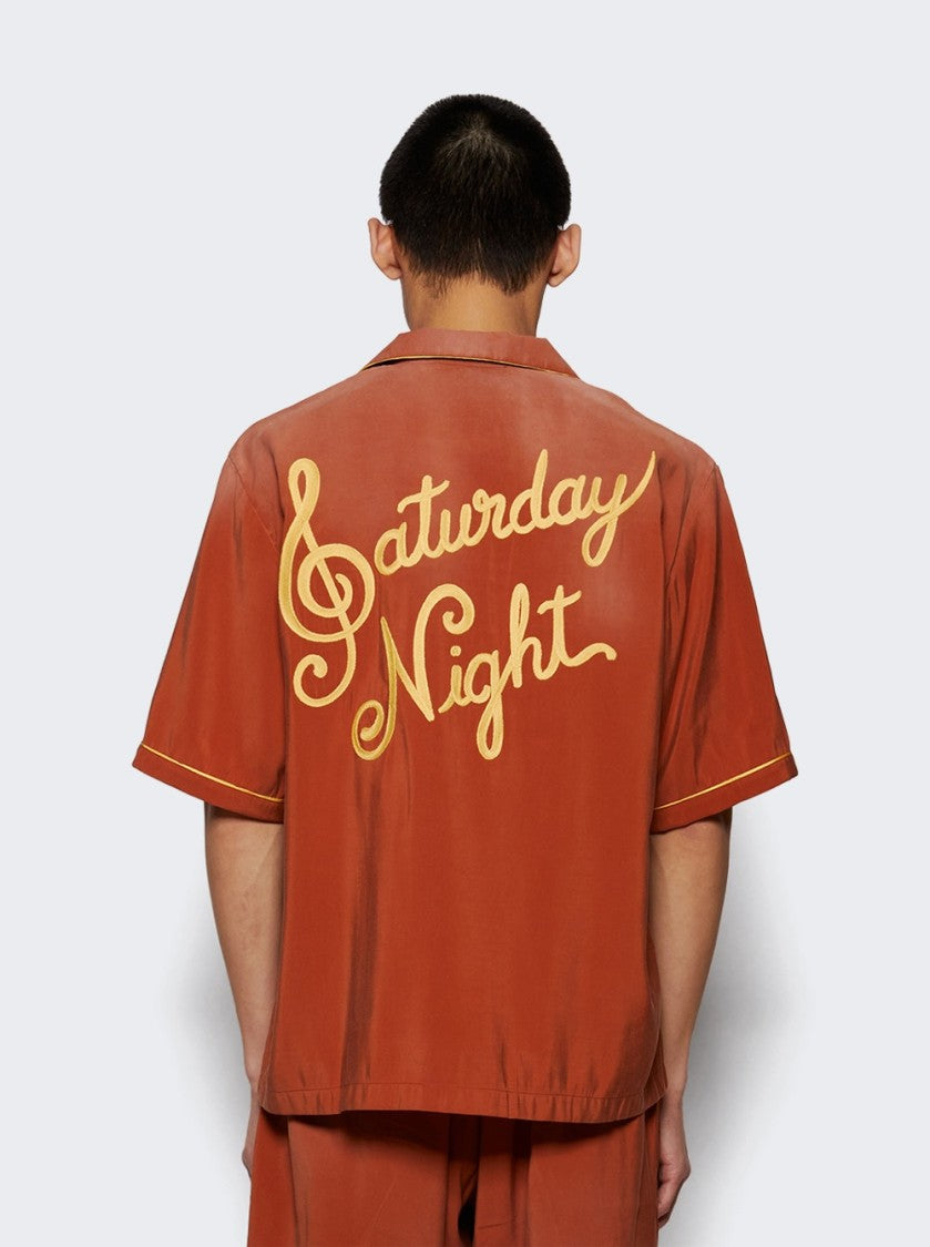 Amiri Saturday Night Camp Shirt Burnt Orange