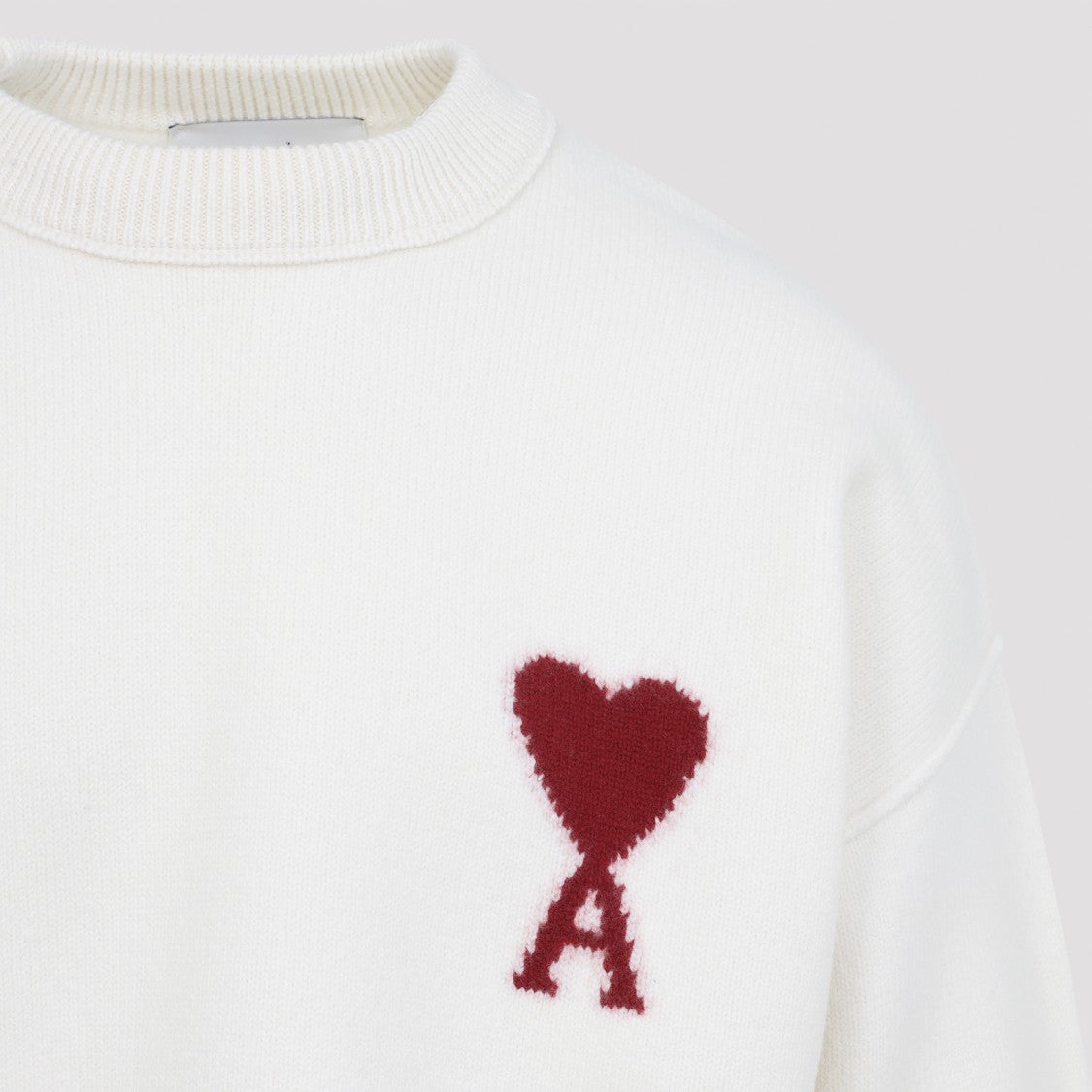 Ami Paris Contrasting Logo Inlay Crewneck Sweater