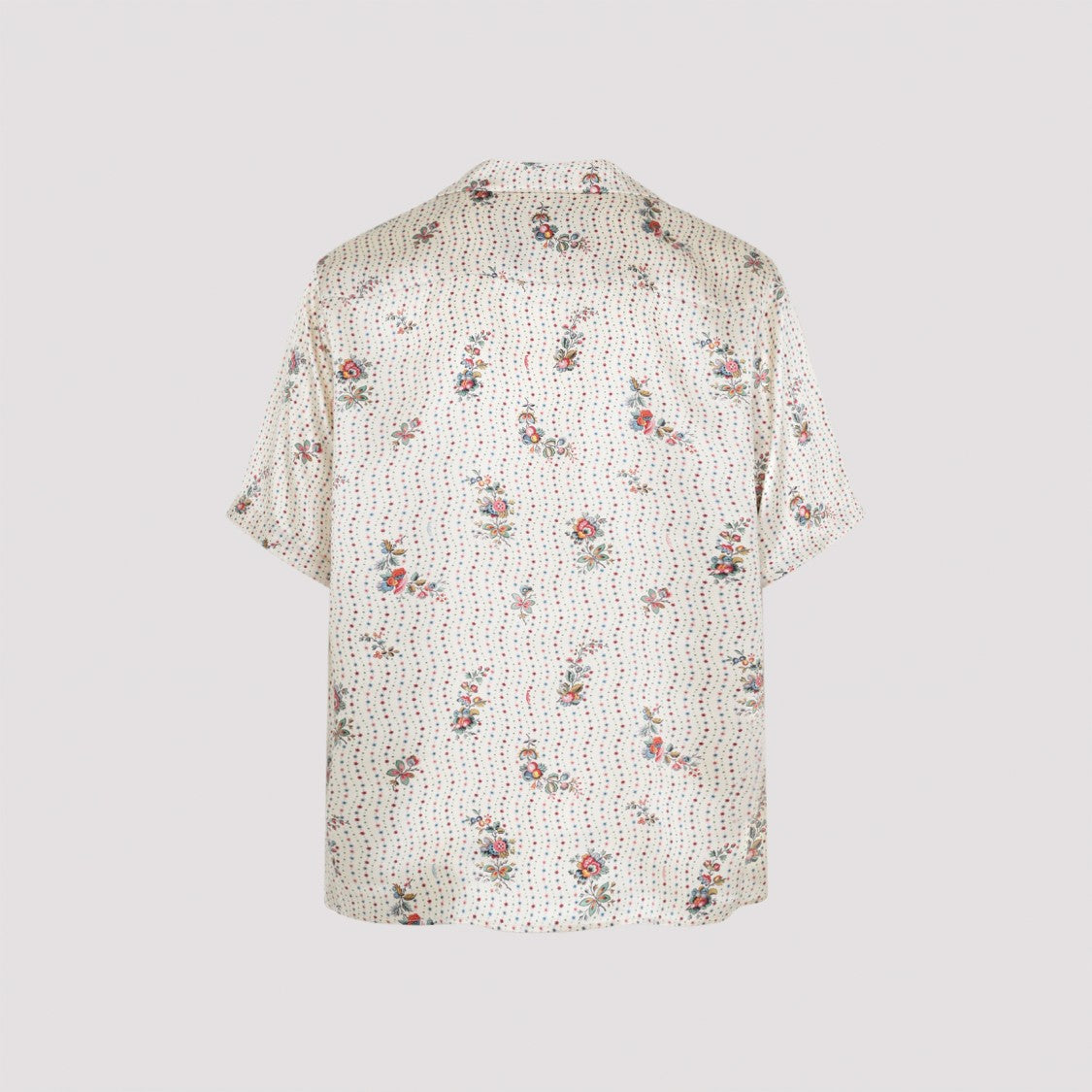 Valentino Floral Silk Shirt With Classic Collar And Short Sleeves