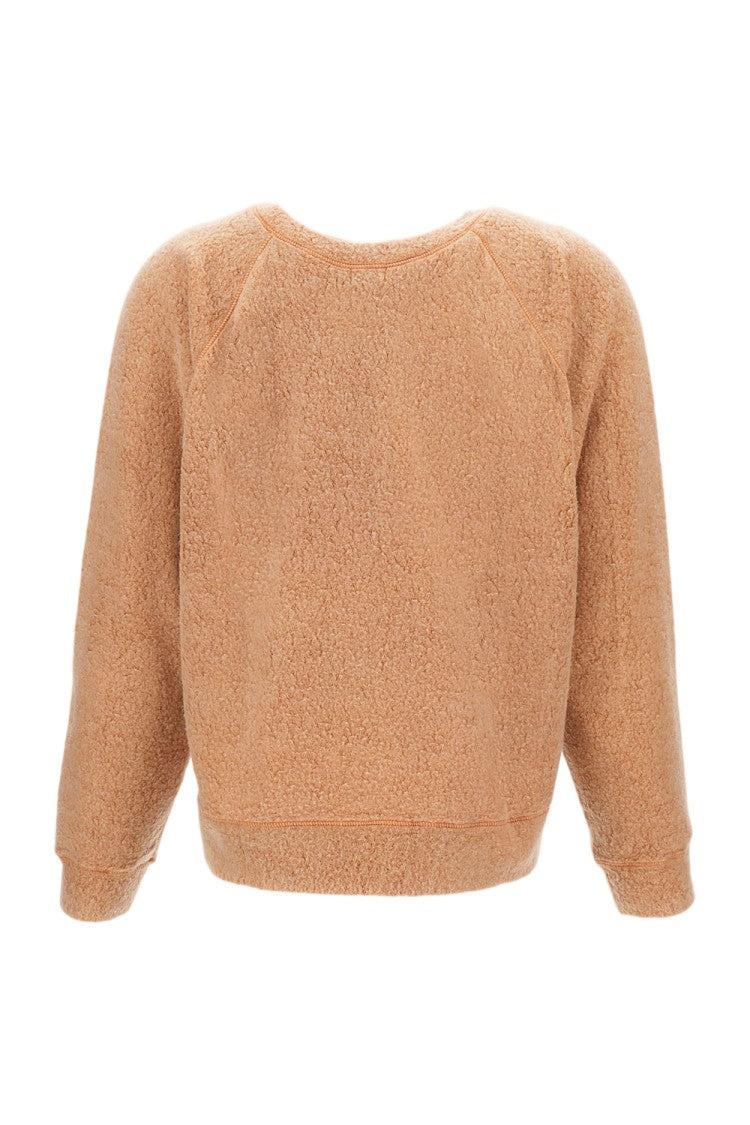 Epl Cropped Brown Crew Neck Jumper With Textured Finish