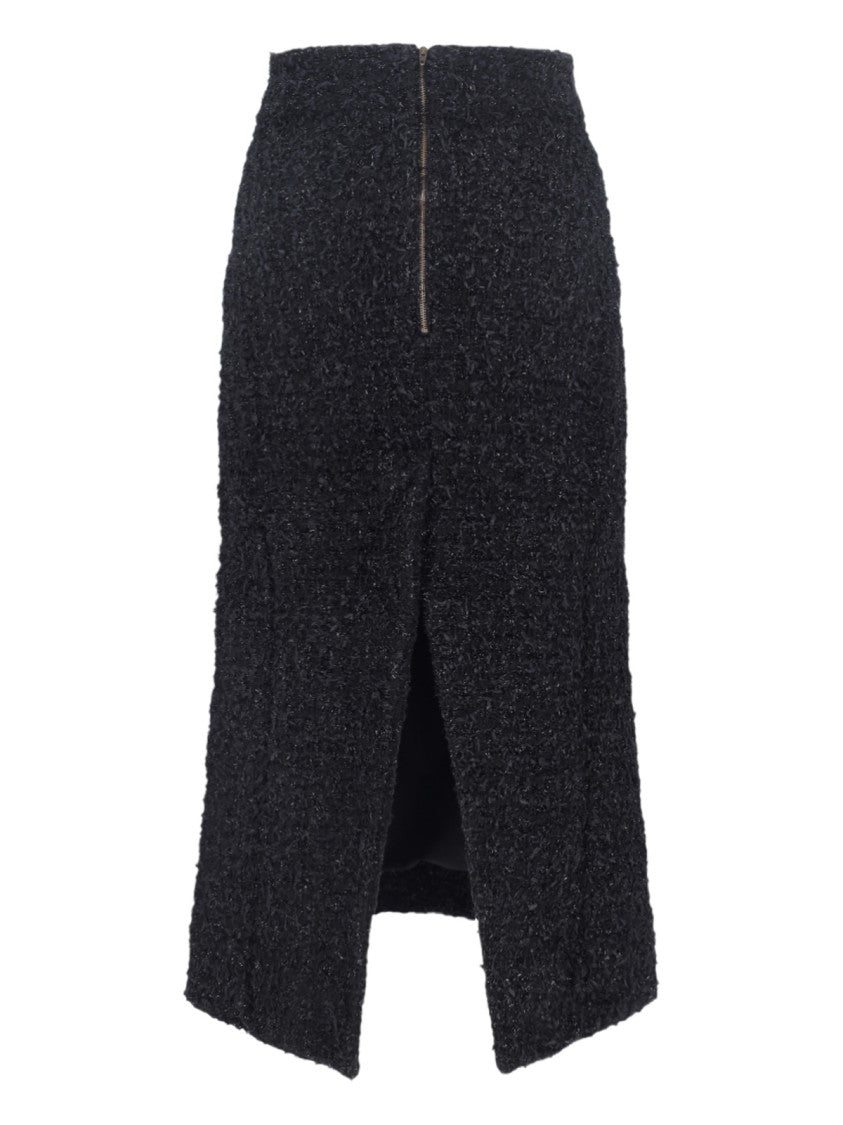 Balenciaga Midi Tweed Skirt – Black