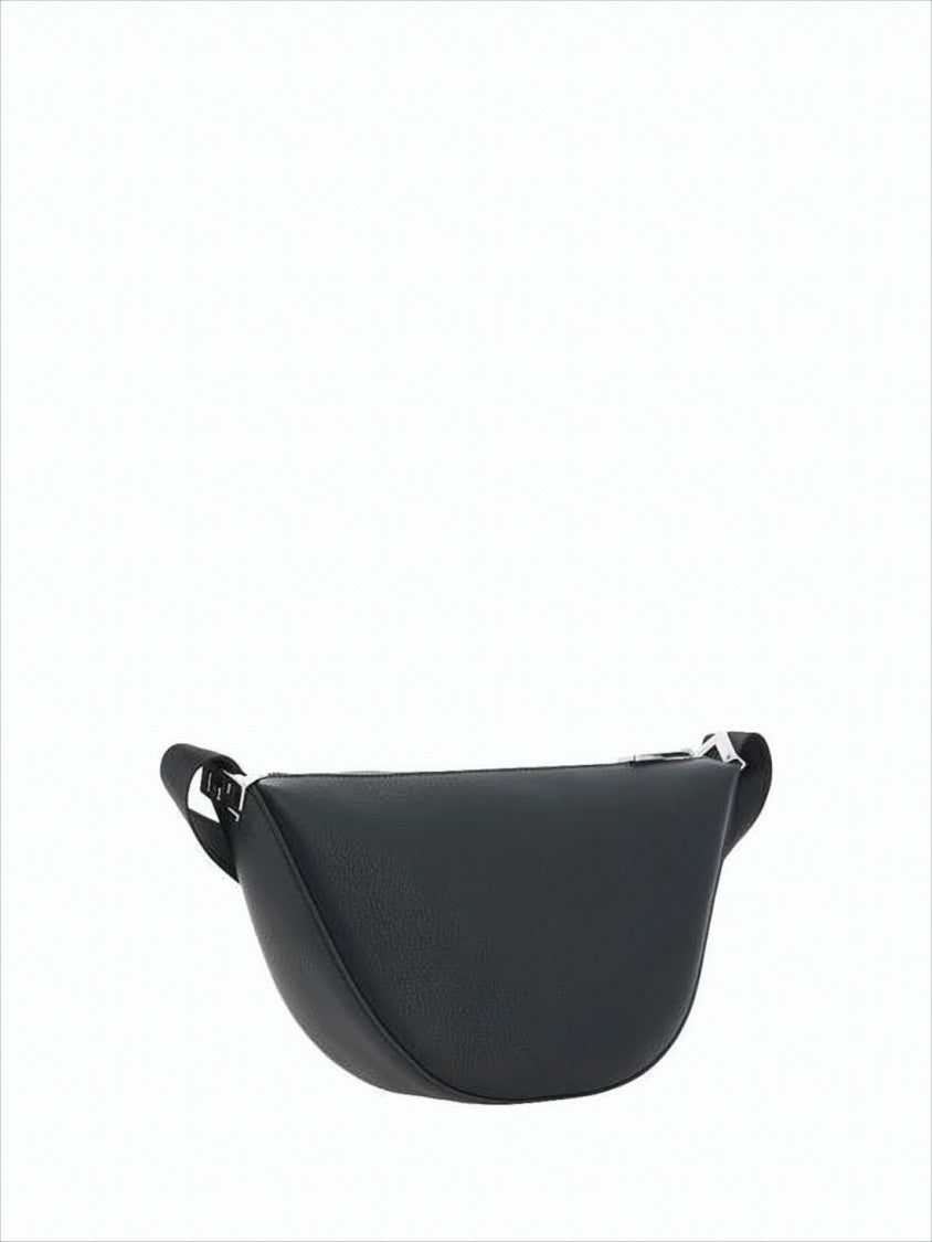 Fendi Curved Black Calf Leather Belt Bag With Zip Closure