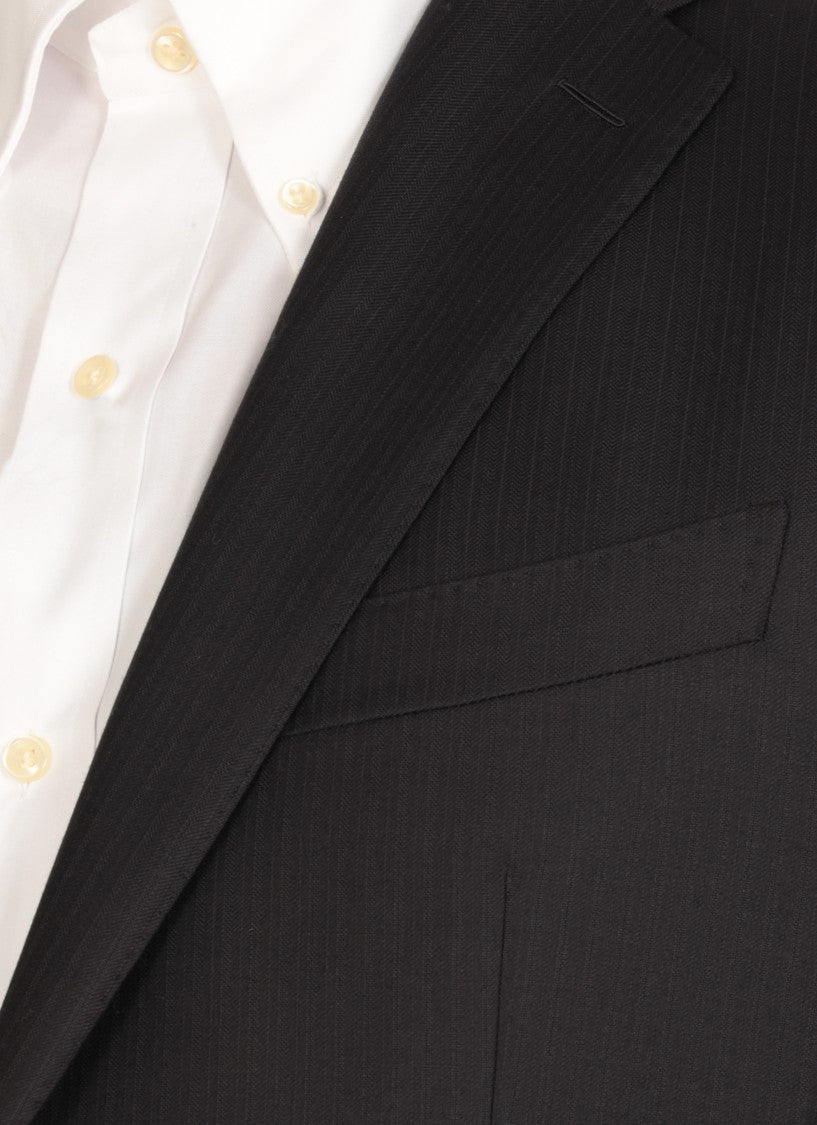 Caruso Dark Blue Caruso Wool Suit