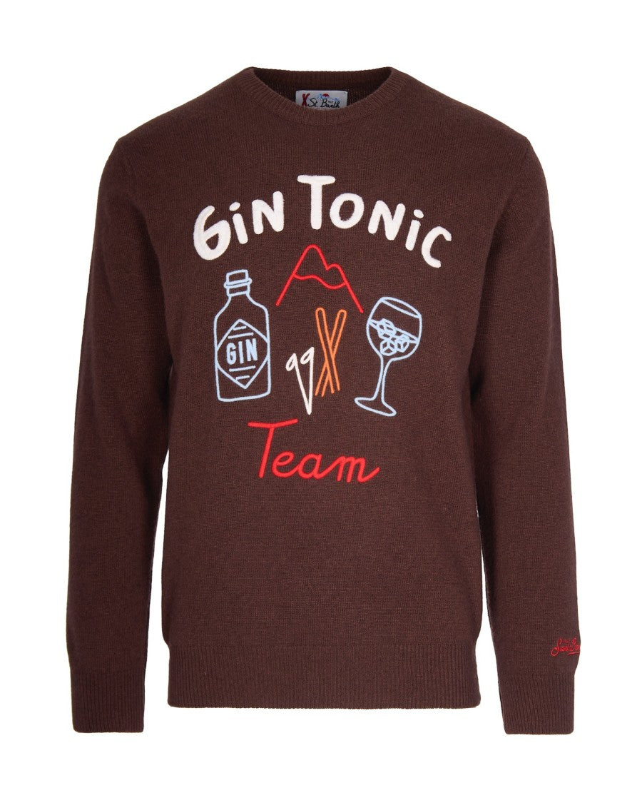 Mc2 Saint Barth Crew Neck Sweater With Contrast Embroidery