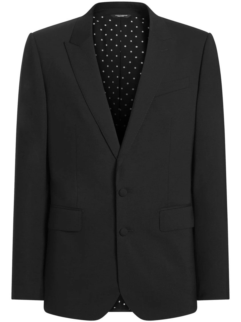 Dolce & Gabbana Tailored Black Wool Notch Lapel Blazer