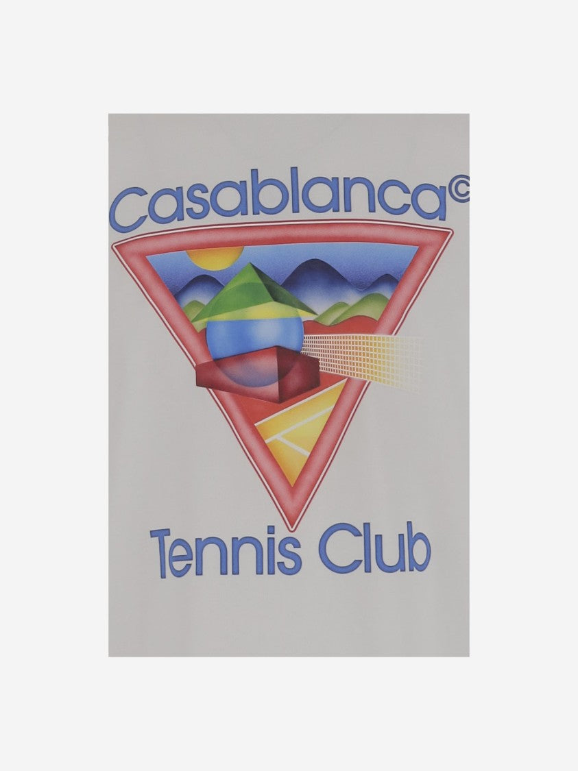 Casablanca Crew Neck Cotton T-Shirt With Logo