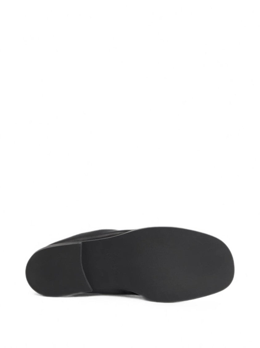 Kenzo Moccasin-Style Black Leather Loafers With Gathered Detailing