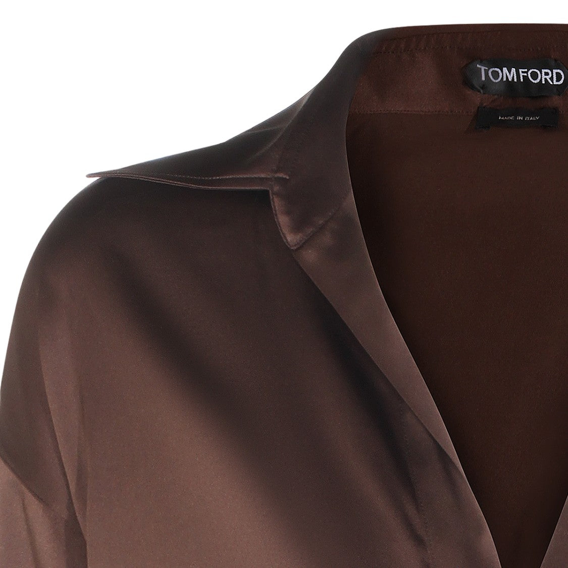 Tom Ford Long-Sleeved Silken Brown Top