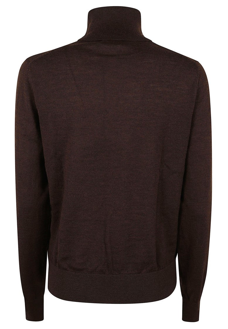 Polo Ralph Lauren Brown Long-Sleeved Wool Turtleneck Sweater