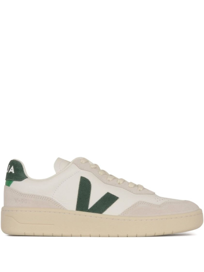 Veja Light Beige V-90 Leather Sneakers