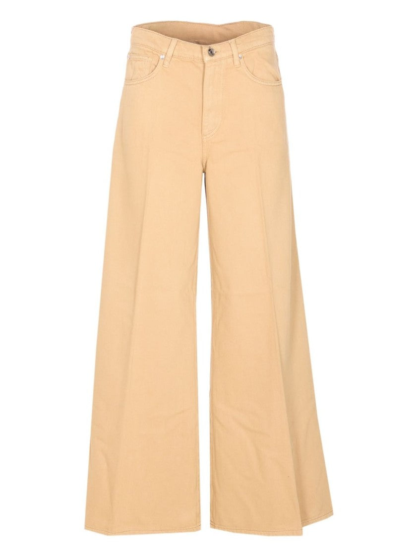 Liu Jo Beige Five-Pocket Logo Jeans