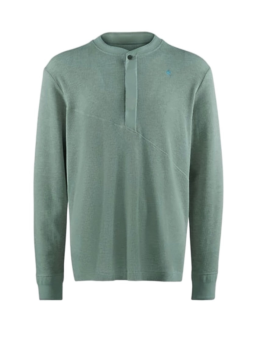 Klattermusen Textured Knit Training Shirt With Button Placket And Ribbed Cuffs