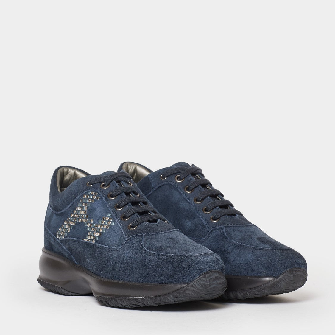 Hogan Blue Suede Interactive Sneakers