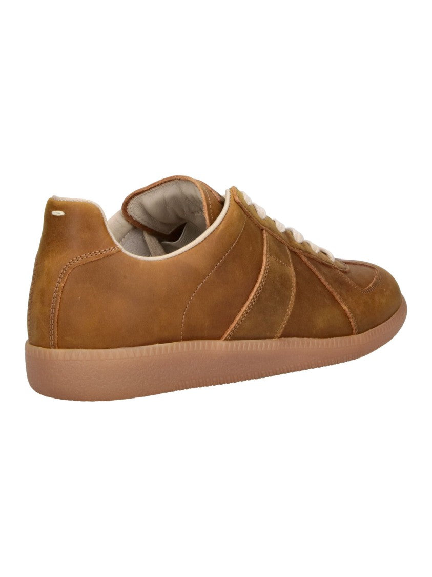 Maison Margiela Brown Low-Top Leather Sneakers