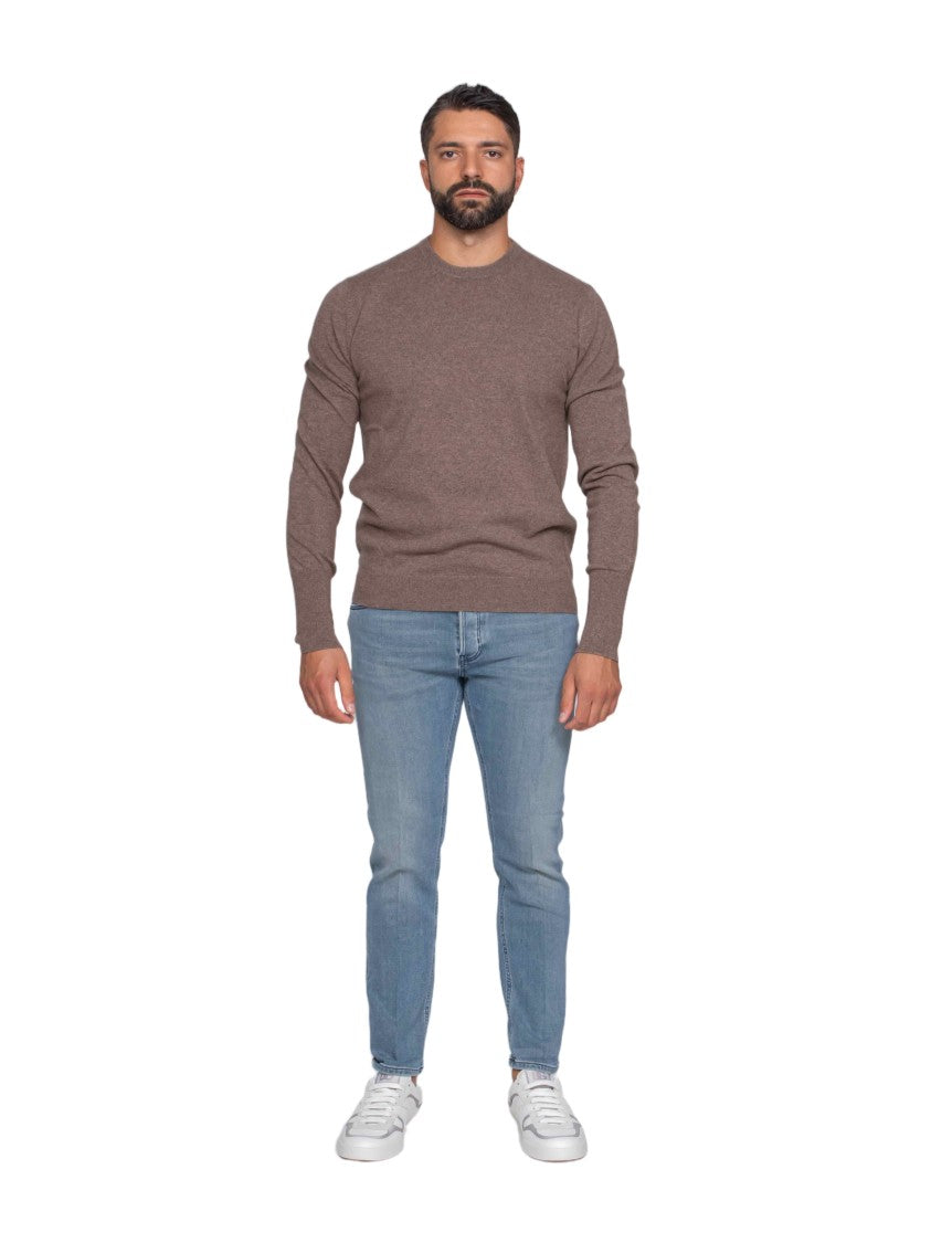 Ballantyne Slim Fit Crew Neck Sweater With Ribbed Detailing