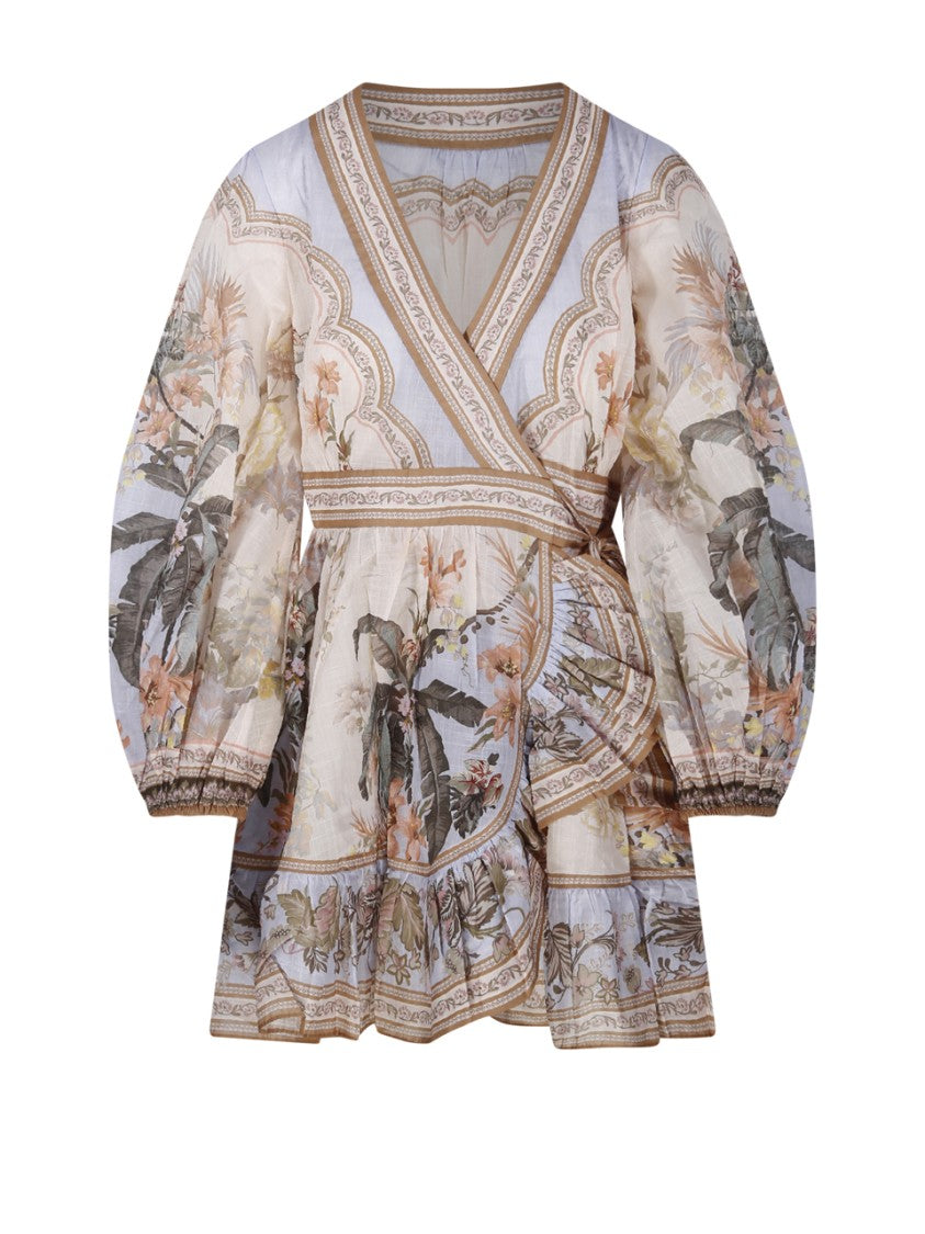 Zimmermann Wylie Mini Wrap Frill Dress