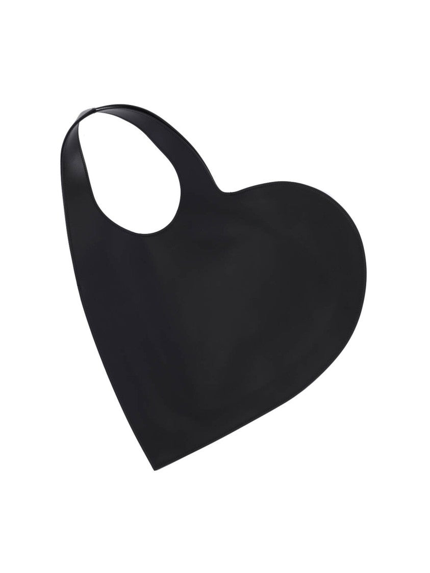 Coperni Heart-Shaped Black Calf Leather Tote Bag