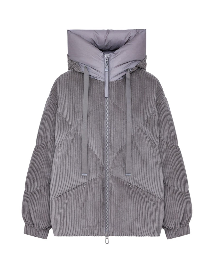 Duno Lightweight Short Down Jacket In Pure Wool Fabric