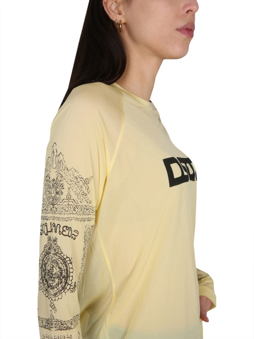 Dsquared2 Semi-Sheer Long-Sleeved T-Shirt