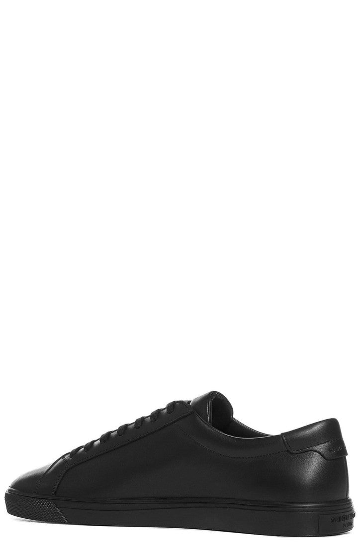 Saint Laurent Smooth Leather Low-Top Sneakers With Subtle Gold Branding