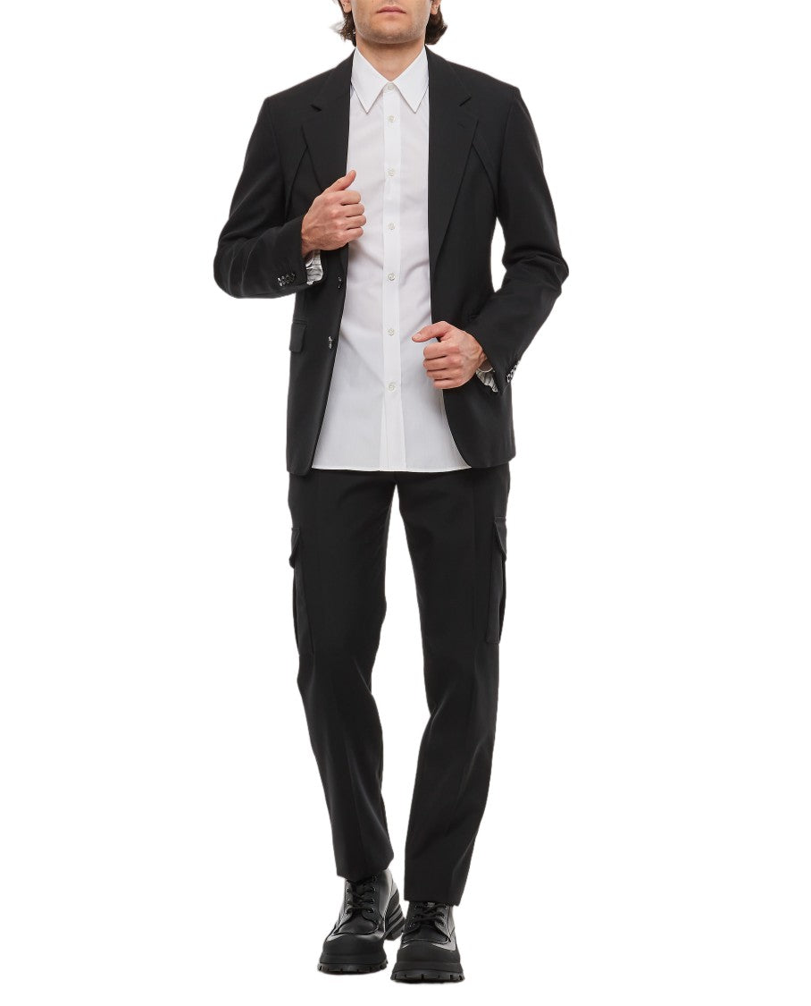 Alexander Mcqueen Straight-Leg Wool Gabardine Trousers With Cargo Pockets