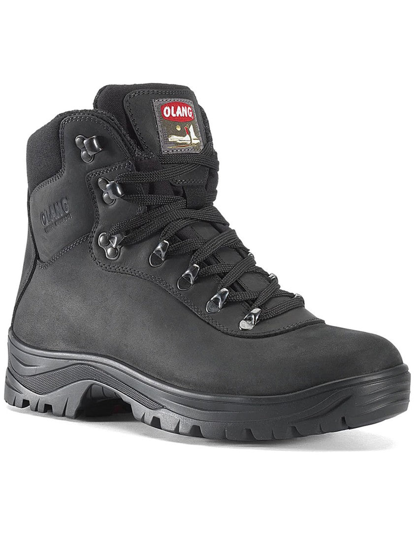Olang Ankle-High Matte Black Boots With Rugged Sole And Padded Collar