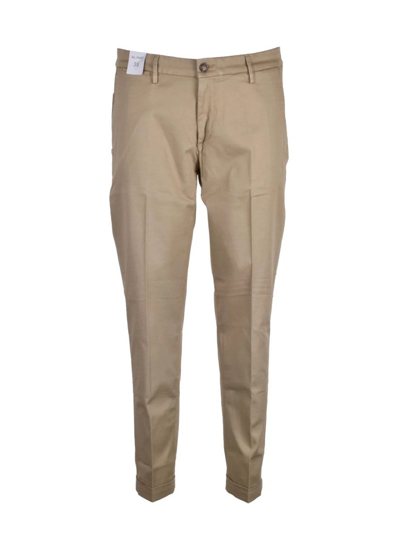 Re-Hash Beige Cotton-Blend Stretch Pants