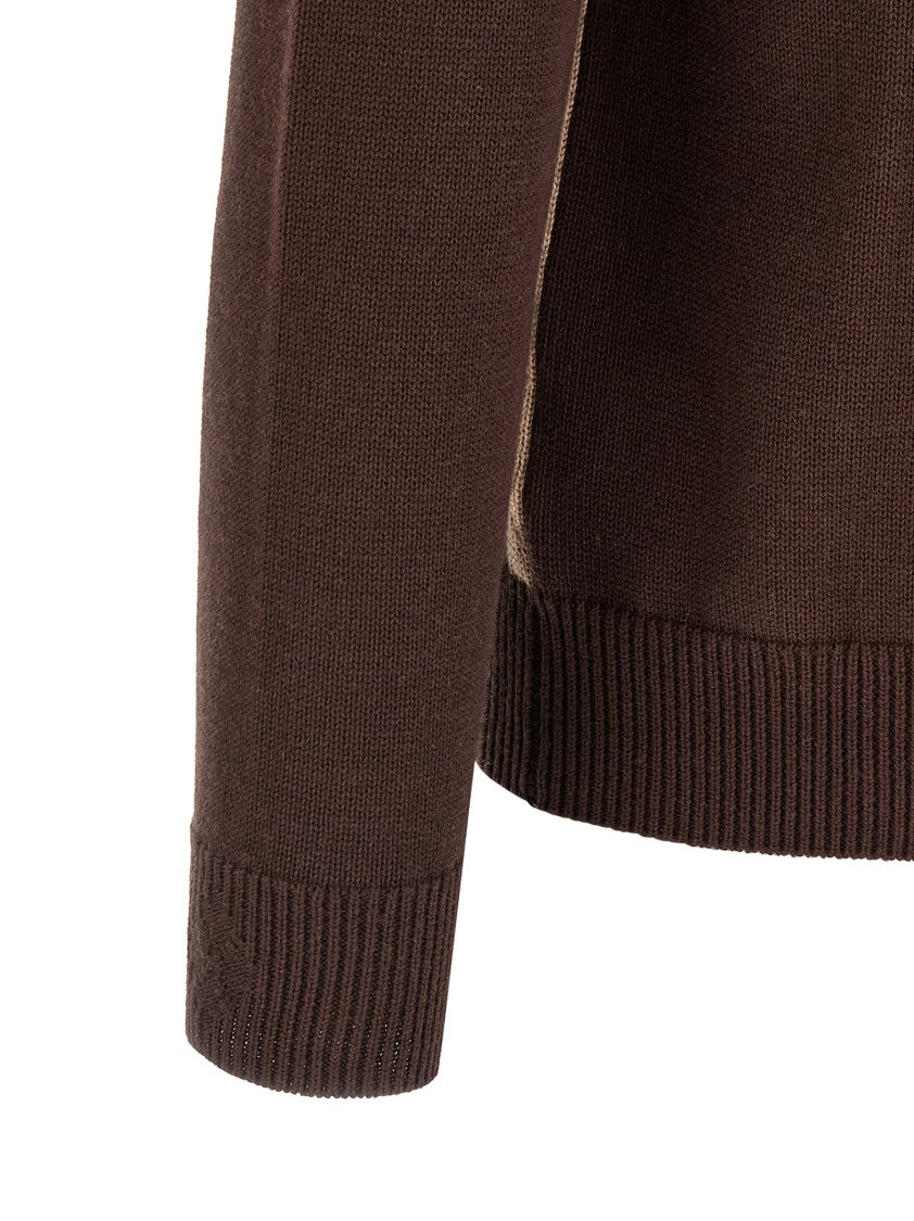 Ballantyne Argyle Jacquard Sweater In Cotton-Cashmere Blend