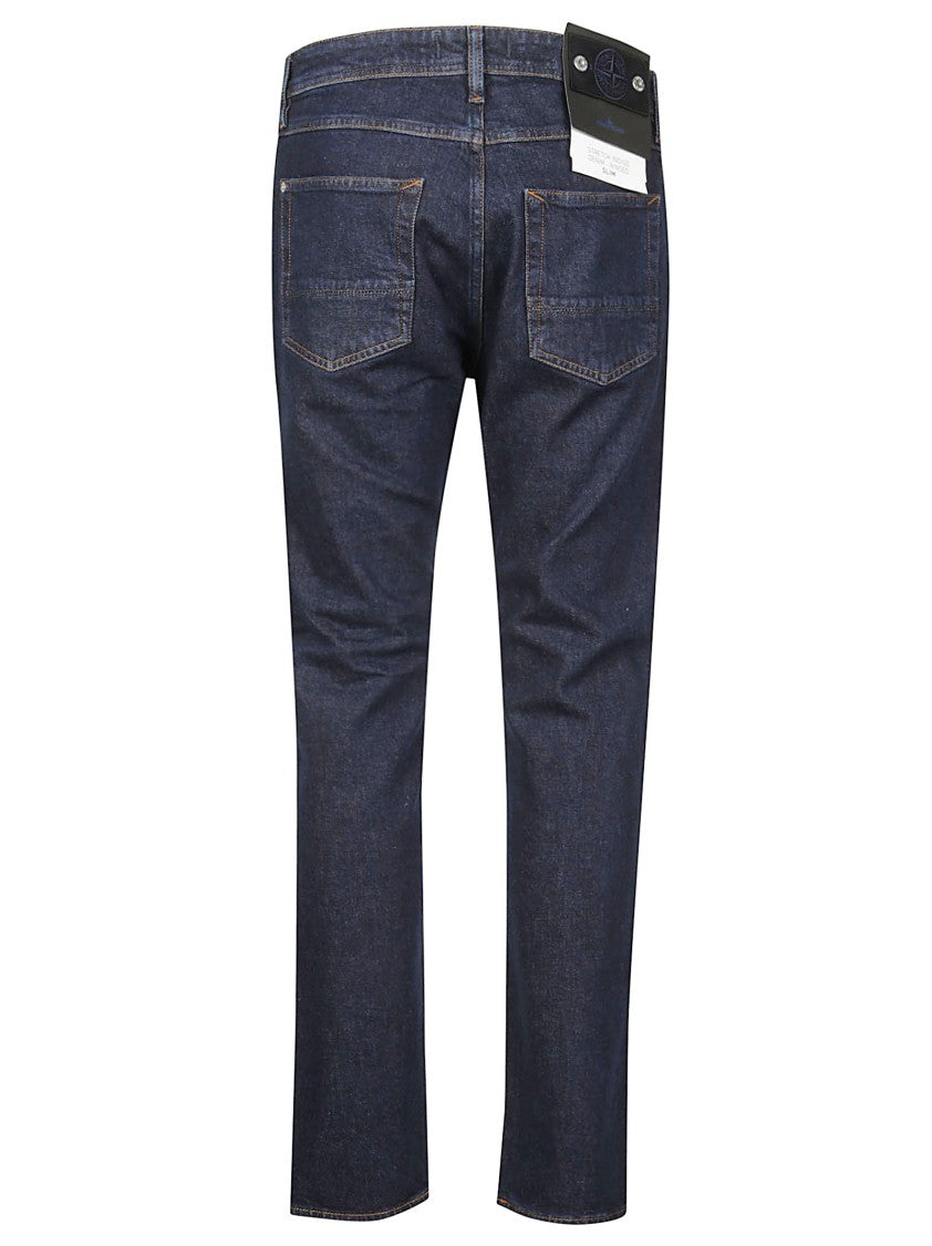 Stone Island Indigo Slim Stretch Cotton Jeans