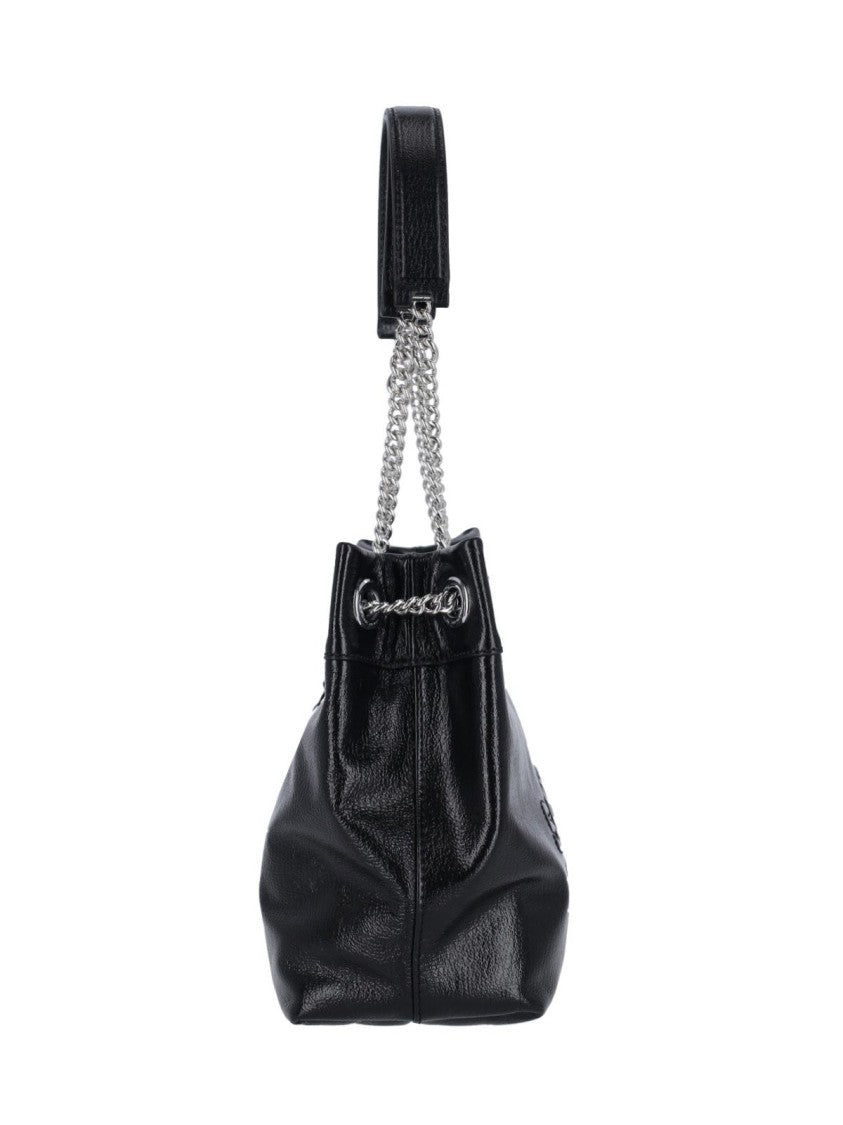 Marc Jacobs Compact Black Cow Leather Chain Sack