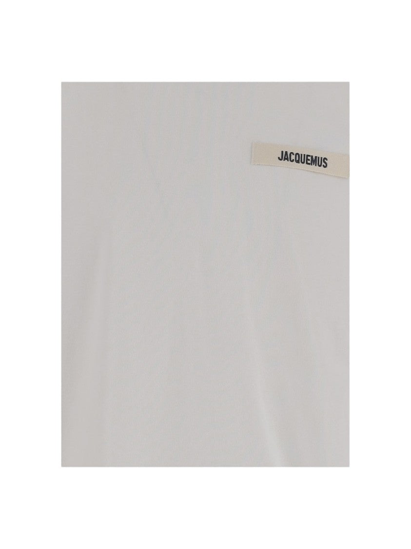 Jacquemus Classic White T-Shirt With Embroidered Grosgrain Logo