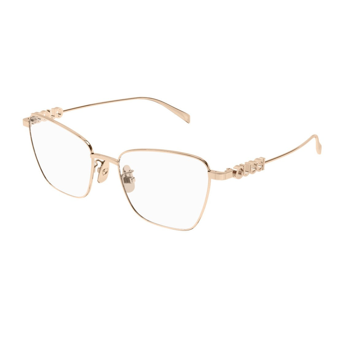 Gucci Gold Geometric Metal Eyeglasses