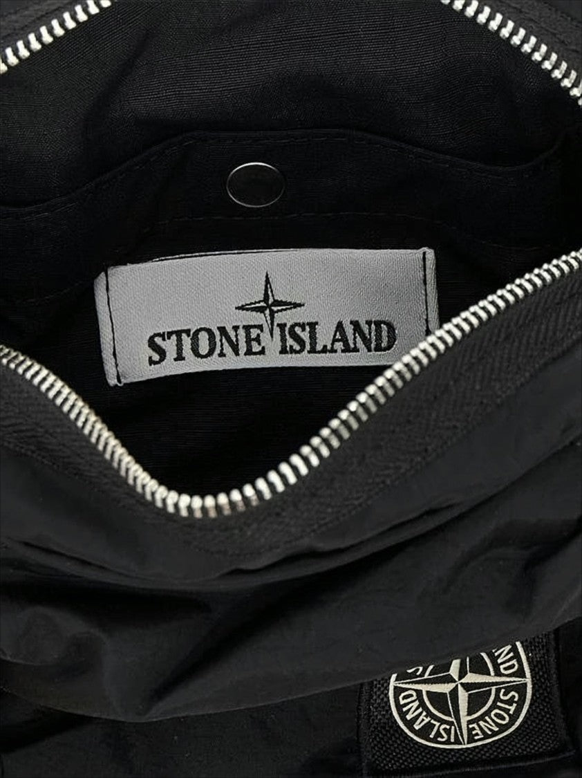 Stone Island Compact Crossbody Bag With Adjustable Strap And Logo Patch