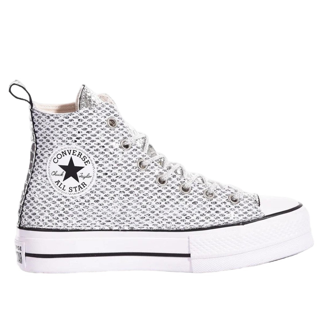 Converse Blue Handmade Denim Camo Platform Sneakers