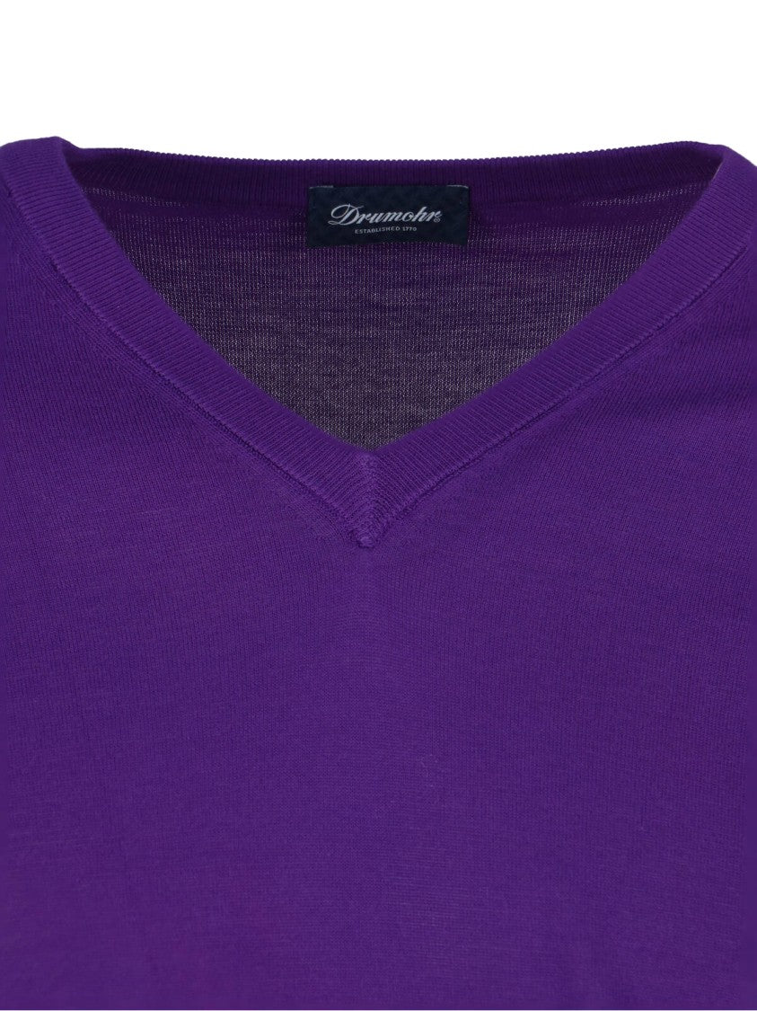 Drumohr V-Neck Sweater – Purple