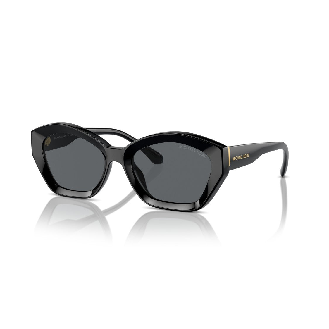 Michael Kors 0Mk2209u Angular Cat-Eye Sunglasses With Glossy Black Finish