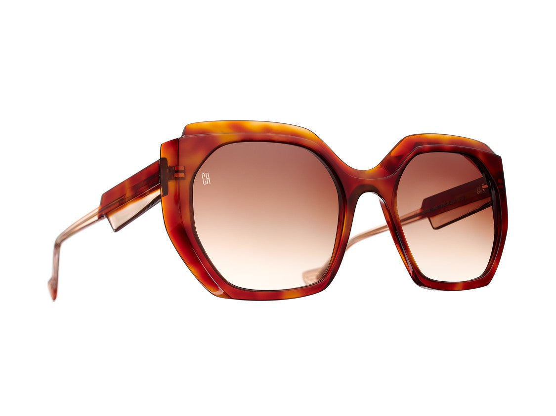 Caroline Abram Tortoiseshell Patrizia Geometric Acetate Sunglasses
