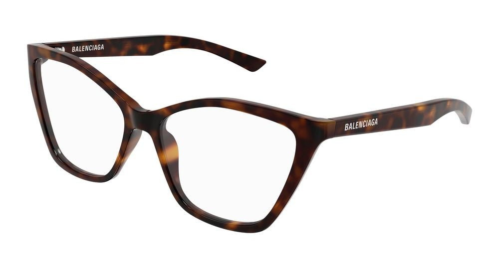 Balenciaga Havana Tortoiseshell Pattern Square Frame Eyeglasses