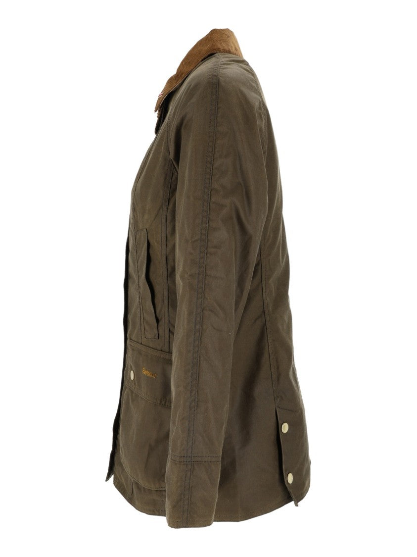 Barbour Icons Beadnell Green Corduroy-Collar Waxed Cotton Short Jacket