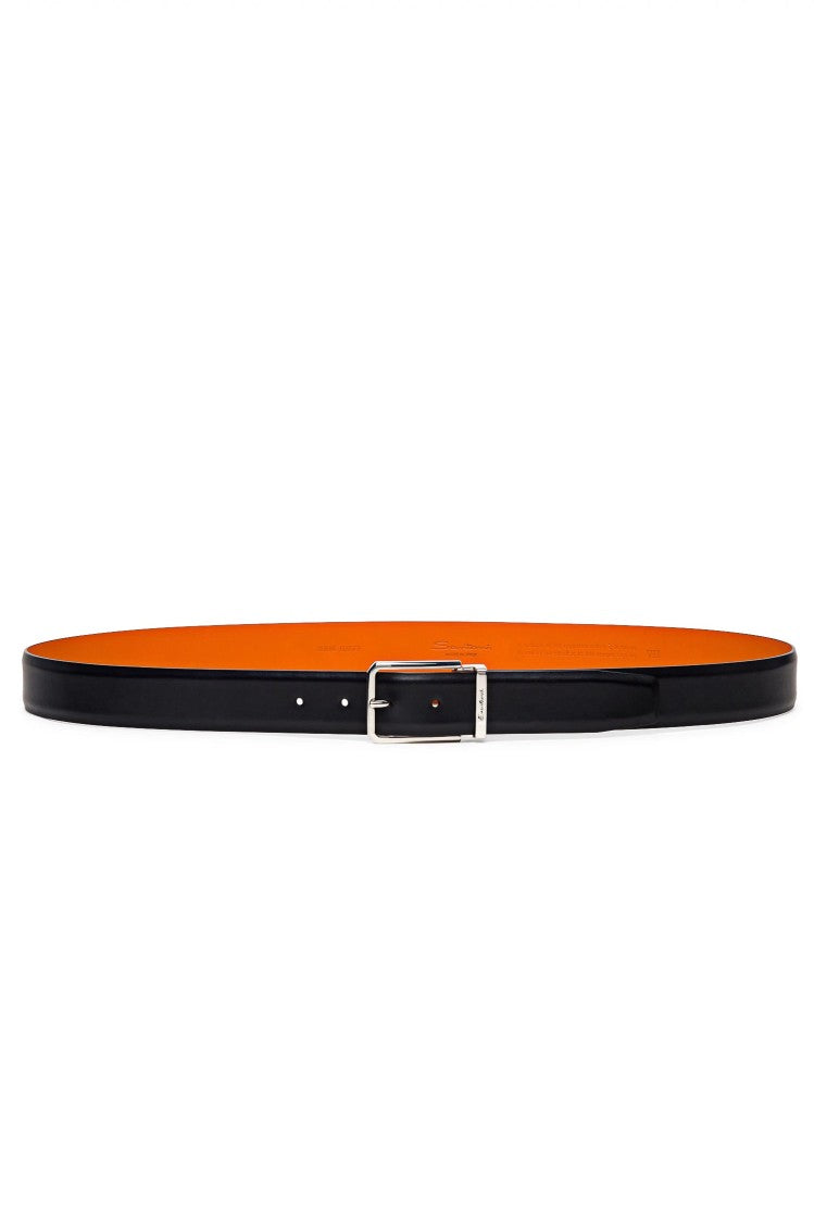 Santoni Adjustable Antiqued Leather Belt