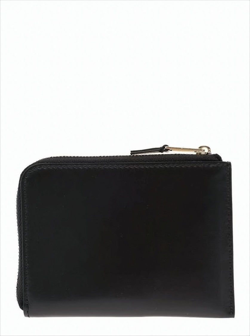 Palm Angels Rectangular Black Leather Card Wallet