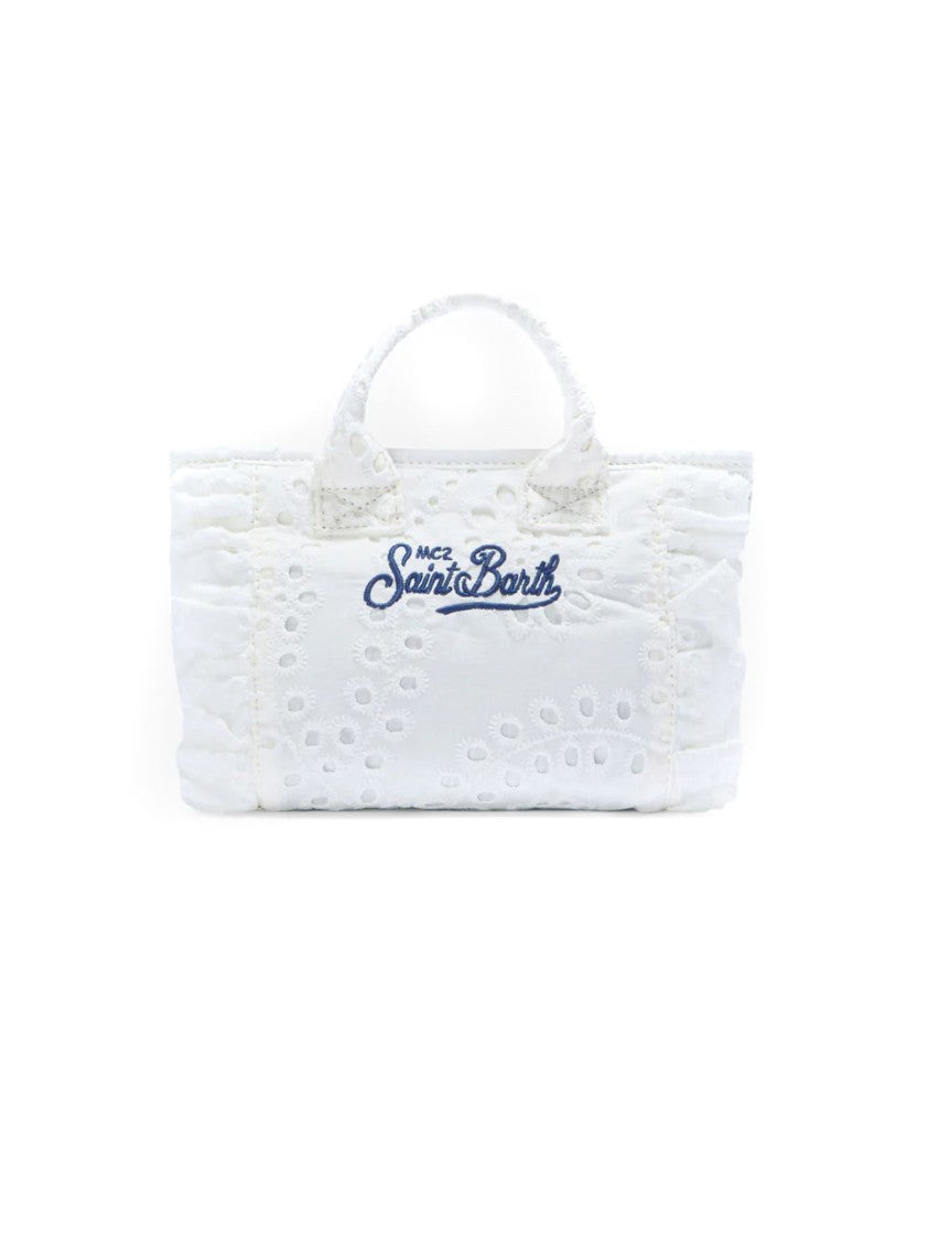 Mc2 Saint Barth White Unica Textured Eyelet Handbag