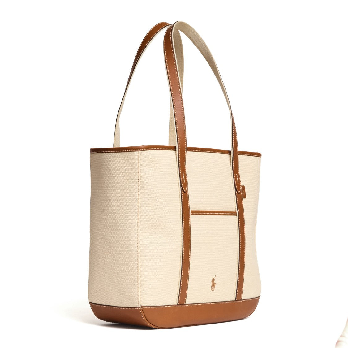 Polo Ralph Lauren Medium Leather Canvas Tote