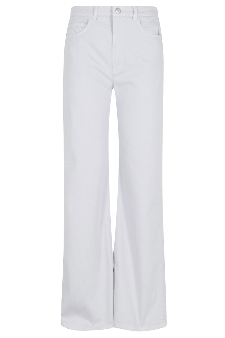 Seventy Light Blue Flared Belt-Loops Cotton Pants