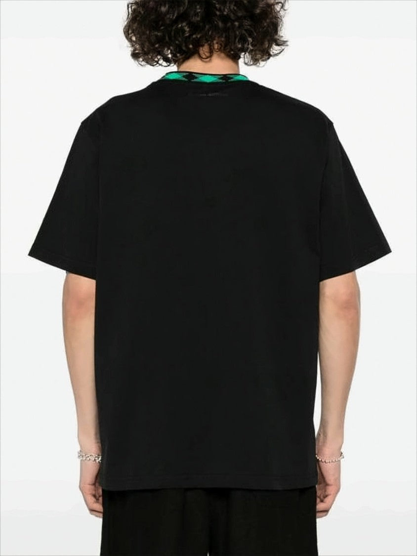 Wales Bonner Relaxed-Fit Black T-Shirt With Bold Green Logo
