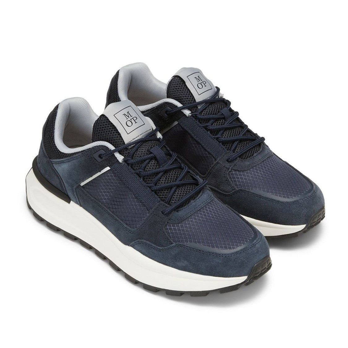 Marc O'polo Blue Egil 5F Lace-Up Mesh Suede Sneakers