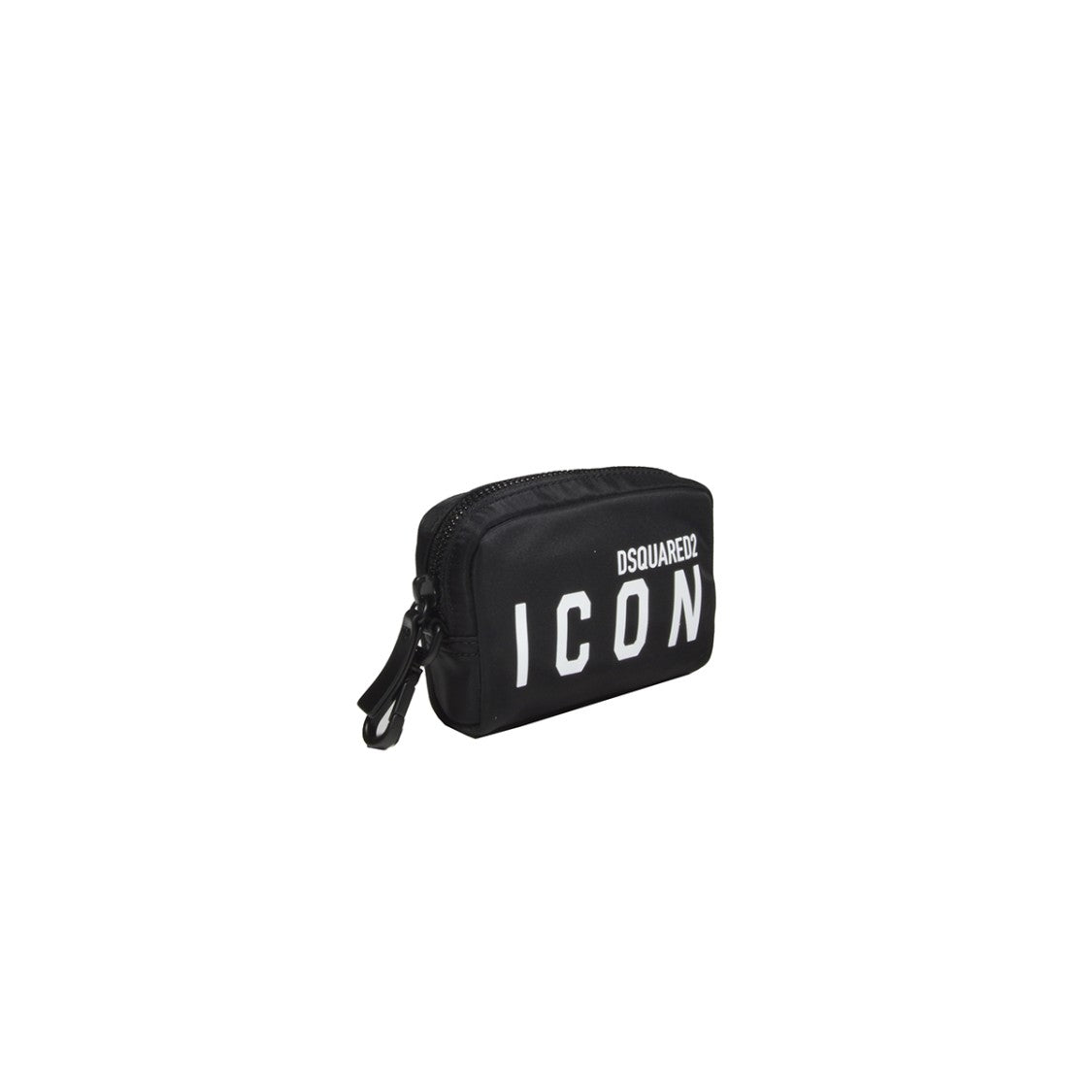 Dsquared2 Black Nylon Icon Mini Clutch With Logo Print