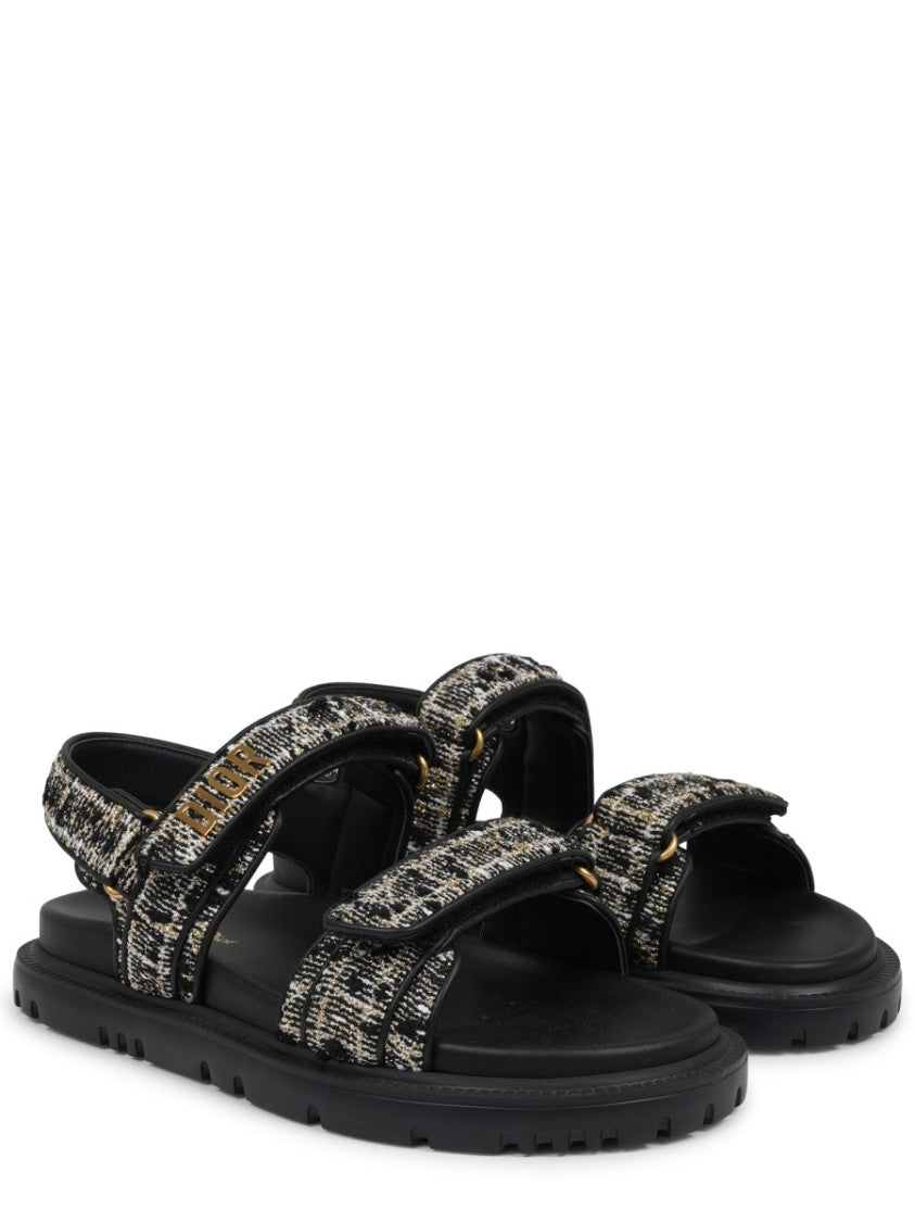 Dior Cannage Tweed Wool Sandals